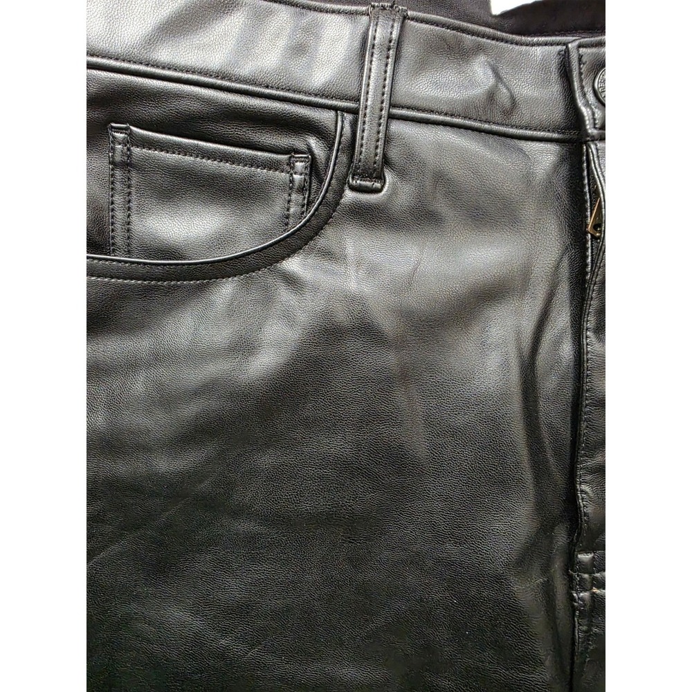 Abercrombie Fitch AF Pants Women 29/8 Black The Ankle Straight Leg Faux Leather - Picture 4 of 8
